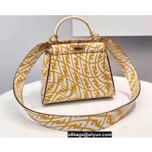 Fendi Peekaboo Mini Bag Leather FF Vertigo Graphic Print Yellow 2021
