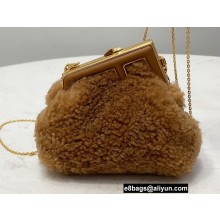 Fendi First NANO Sheepskin Bag Chram Brown 2021