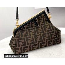 Fendi First Small Jacquard Fabric Bag Black 2021