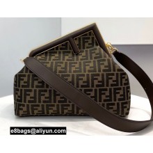 Fendi First Medium Jacquard Fabric Bag Coffee 2021