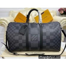Louis Vuitton Keepall Bandoulière 50 Bag N50016 Gray Damier Graphite Canvas