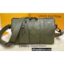 Louis Vuitton City Keepall Bag Monogram Seal Leather M57955 Khaki Green