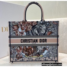 Dior Book Tote Bag in Multicolor La Force Embroidery 2021