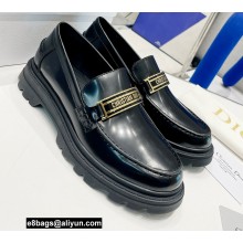 Dior Brushed Calfskin Code Loafers Black 2022