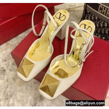 Valentino Heel 9cm ONE STUD Pumps in Patent Leather White 2022