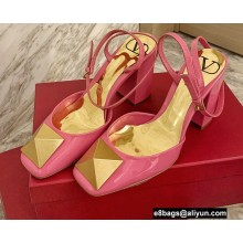 Valentino Heel 9cm ONE STUD Pumps in Patent Leather Pink 2022