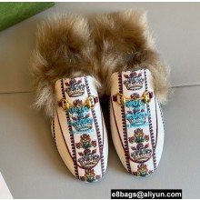 Gucci Wool Fur Horsebit Princetown Slippers 100 Flower and Crown 2022