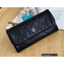 Chanel Calfskin Flap Wallet 68710 Black