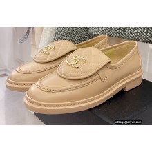 Chanel Heel 3cm Quilting CC Logo Loafers G36646 Beige 2022