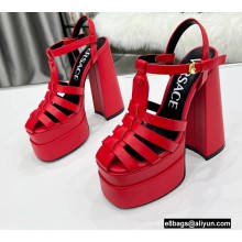 Versace Heel 15.5cm Platform 6cm La Medusa Sandals Red 2022