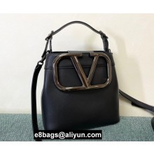 Valentino Supervee Calfskin Handbag So Black 2022