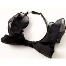 Saint Laurent Silk Black Bow Necklace