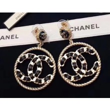 Chanel CC Loop Earrings A60022 Black