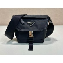 PRADA Re-Nylon and Saffiano leather shoulder bag 2VD070 BLACK 2024