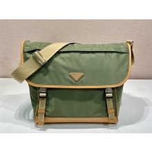 PRADA Re-Nylon and leather shoulder bag 2VD052 Military/Caramel 2024