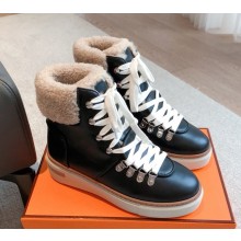 Hermes Flocon ankle boot in calfskin black 2024
