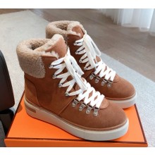 Hermes Flocon ankle boot in suede calfskin orange 2024