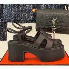 Hermes women's Jam 60 sandal in calfskin black  2024