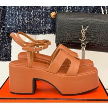Hermes women's Jam 60 sandal in calfskin orange  2024