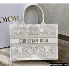 Dior Small Book Tote Bag in Gold-Tone Around the World Stella Embroidery 2022
