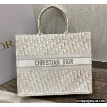 Dior Book Tote Bag in Gold-Tone Oblique Embroidery 2022