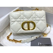 Dior Small Caro Bag in Padded Macrocannage Calfskin White 2022