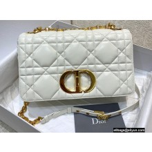 Dior Medium Caro Bag in Padded Macrocannage Calfskin White 2022