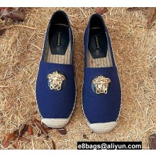 Versace La Medusa Print Espadrilles in Cotton Canvas Blue 2022