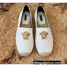 Versace La Medusa Print Espadrilles in Cotton Canvas White 2022