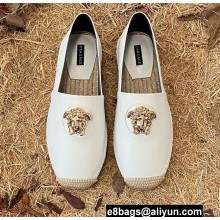Versace La Medusa Espadrilles in Leather White 2022