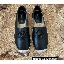 Versace La Medusa Espadrilles in Leather Black 2022