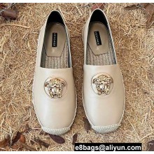 Versace La Medusa Espadrilles in Leather Beige 2022