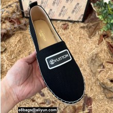 Louis Vuitton Rubber Patch Starboard Flat Espadrilles in Cotton Canvas Black 2022