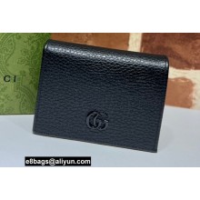 Gucci GG Marmont Card Case Wallet 456126 Resin Hardware Black 2022