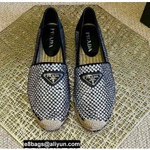 Prada Satin Espadrilles Black with Crystals 2022