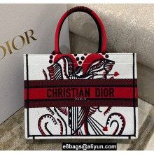 Dior Small Book Tote Bag in Multicolor Latte Cupid Embroidery 2022
