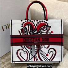 Dior Book Tote Bag in Multicolor Latte Cupid Embroidery 2022