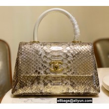 Chanel Python Coco Handle Small Flap Bag with Top Handle 24