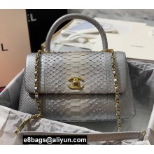 Chanel Python Coco Handle Medium Flap Bag with Top Handle 07