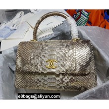 Chanel Python Coco Handle Medium Flap Bag with Top Handle 10
