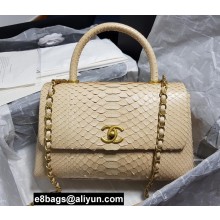 Chanel Python Coco Handle Medium Flap Bag with Top Handle 12