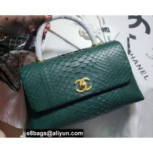 Chanel Python Coco Handle Medium Flap Bag with Top Handle 13