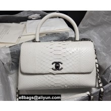Chanel Python Coco Handle Medium Flap Bag with Top Handle 15