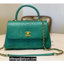 Chanel Python Coco Handle Medium Flap Bag with Top Handle 17