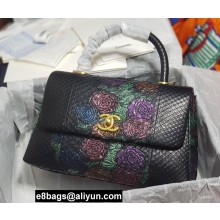 Chanel Python Coco Handle Medium Flap Bag with Top Handle 22