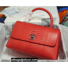 Chanel Python Coco Handle Medium Flap Bag with Top Handle 20