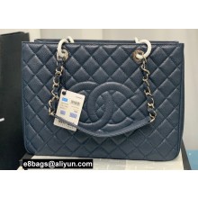 Chanel GST Shopping Tote Bag A50995 in Caviar Leather Navy Blue/Silver