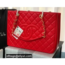 Chanel GST Shopping Tote Bag A50995 in Caviar Leather Red/Gold