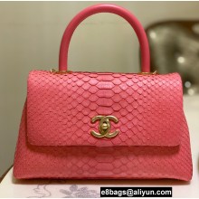 Chanel Python Coco Handle Small Flap Bag with Top Handle 14
