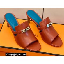 Hermes Kelly Buckle Cute Sandals Rouge Clay